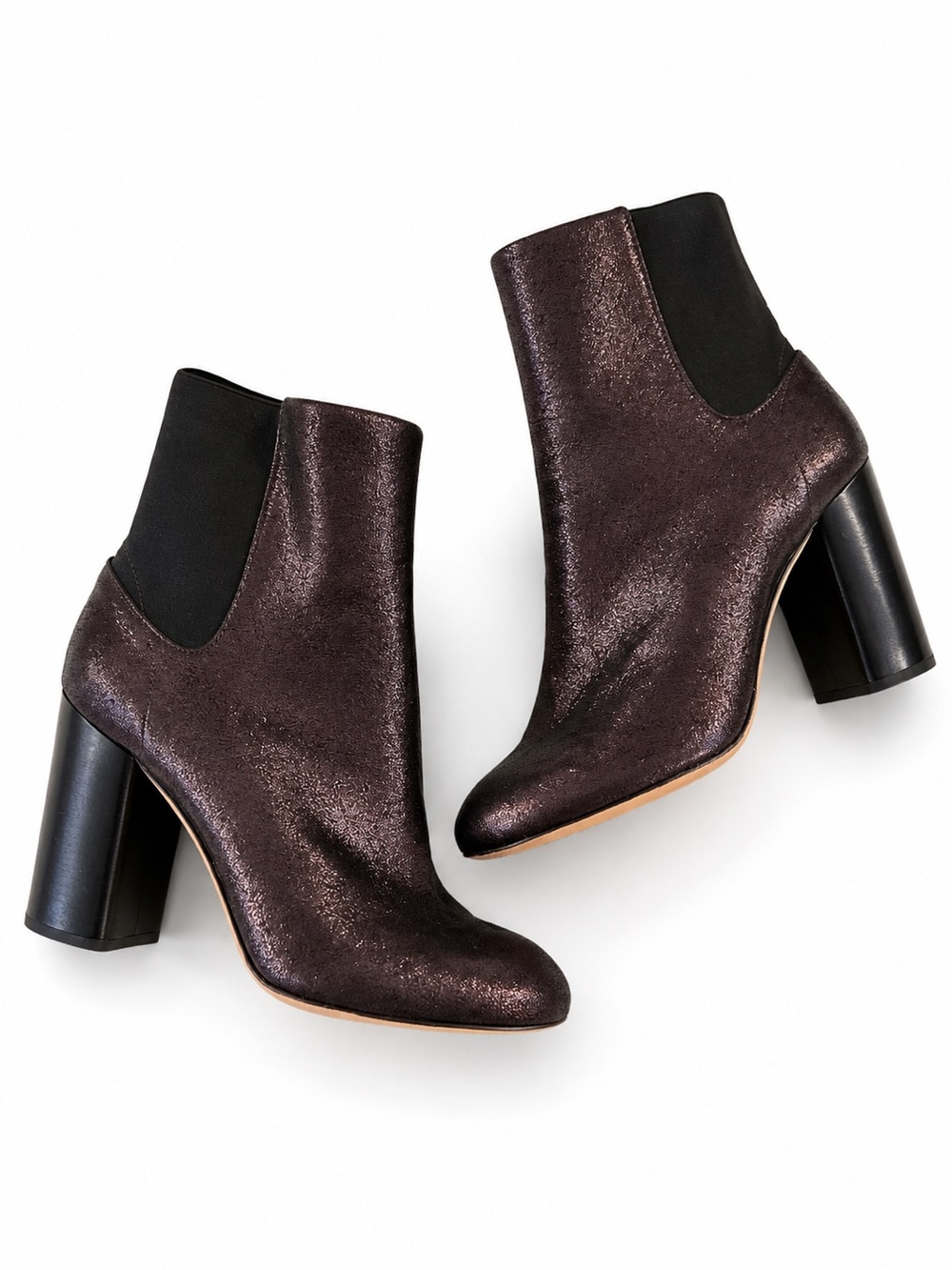 Rag & Bone Metallic Espresso Chelsea Ankle Boots Size 37